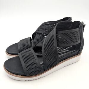 Easy Spirit Sewitney2 Knit Platform Sandals Open Toe Black Size US7M EU38